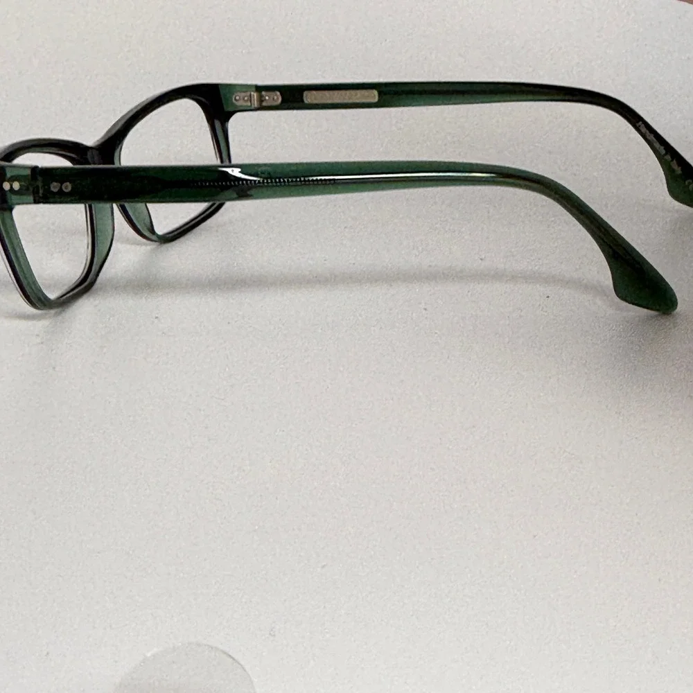 Claire Goldsmith Abbott Silver Jade Eyeglasses‎ Frames 52-14-140 Green Rectangle